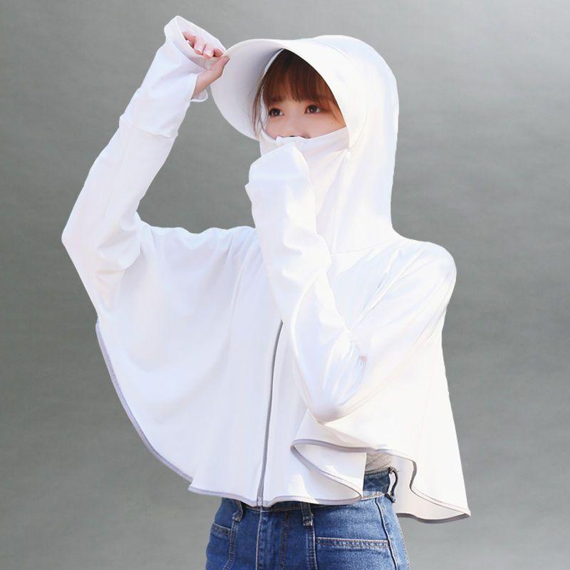 Anti-sun clothes women wear new ice silk breathable summer hooded short long-sleeved sunscreen clothes light blouse jacket