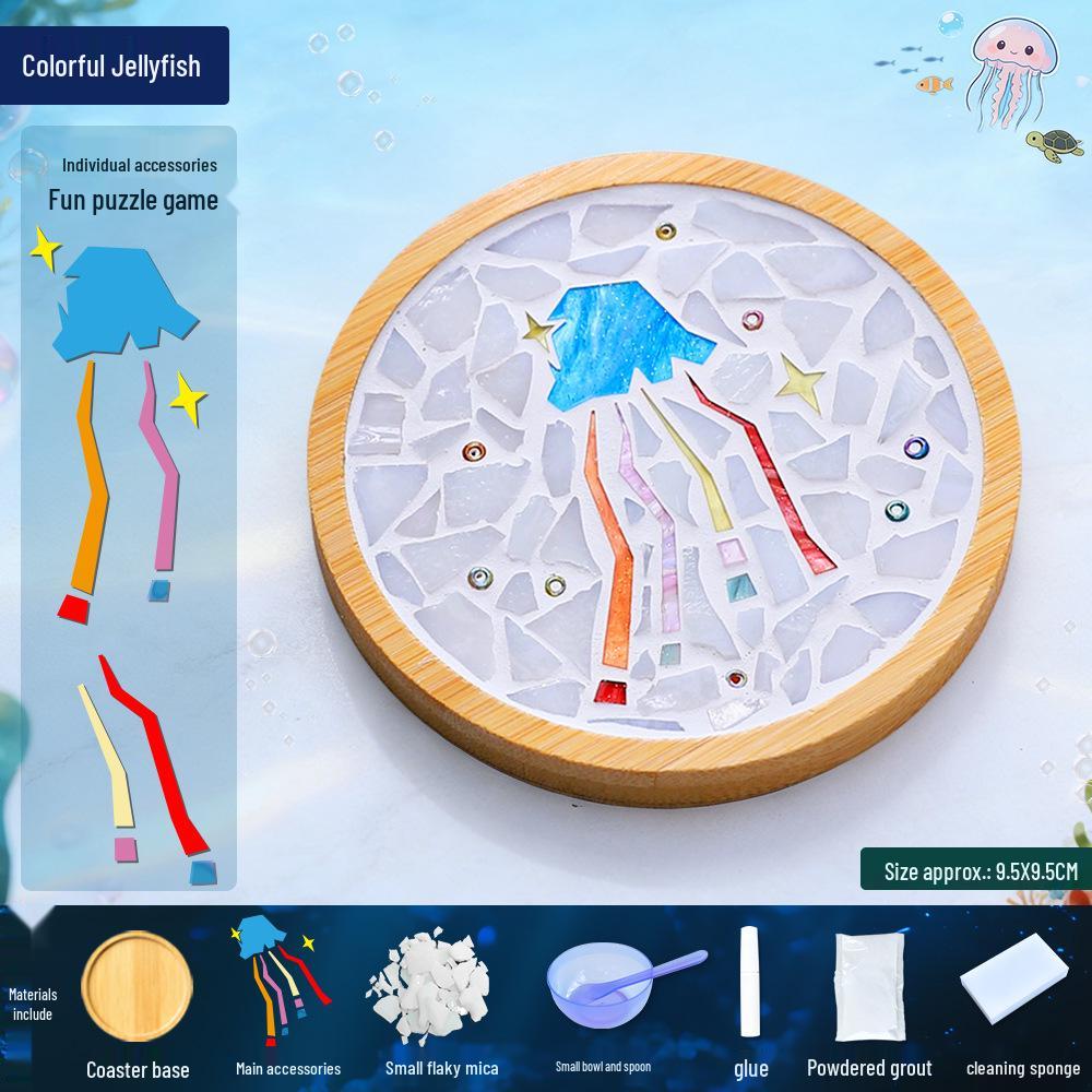 Marine Life Series DIY Mosaic Coaster Kit: Cultural Collage Materials