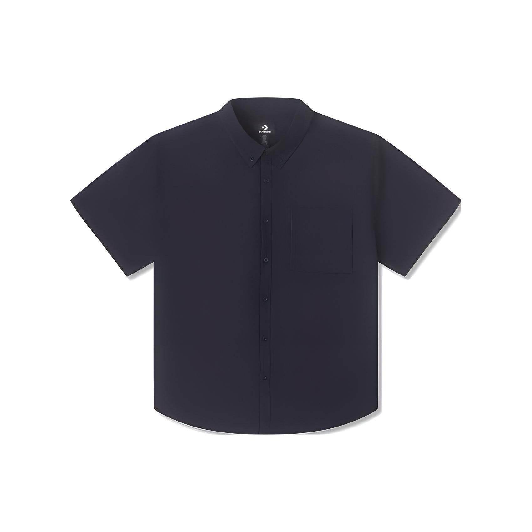Converse Short Sleeve Basic Woven Shirt Asia Sizing Black Men s 10025290-A01 S