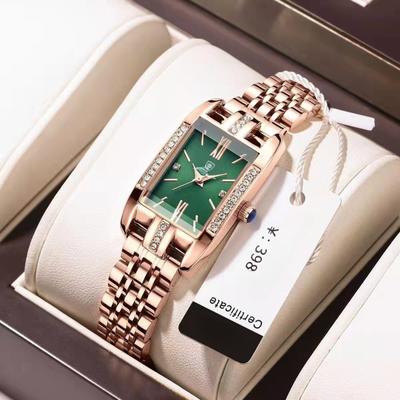 High Quality Diamond Watch Top Brand Luxury Fashion Business Rectangle Waterproof Quartz Ladies Watches Stainless Steel