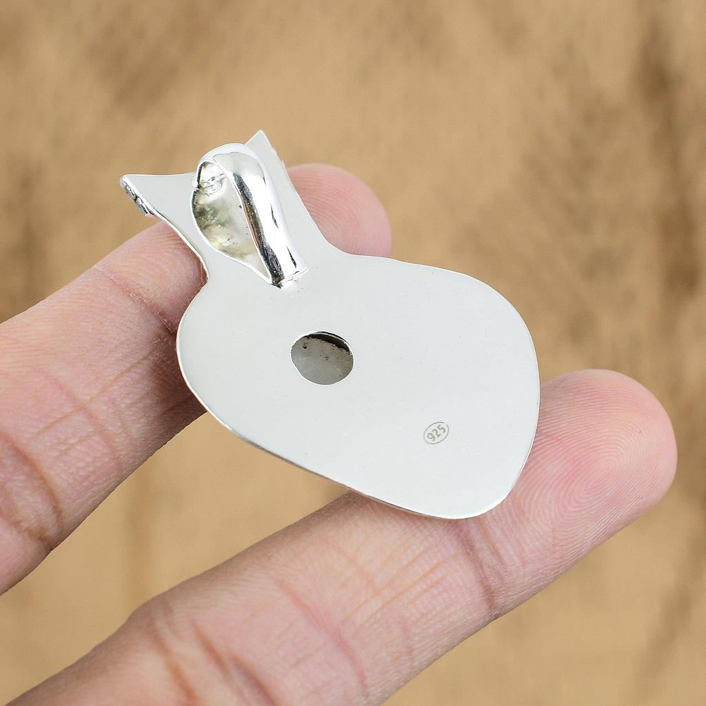 Gift For Her 925 Sterling Silver Natural Rainbow Moonstone Gemstone Pendant