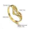 Cazador Aesthetic Hollow Hearts Rings for Women Adjustable Gold Color Stainless Steel Finger Ring Jewelry Wedding Gifts
