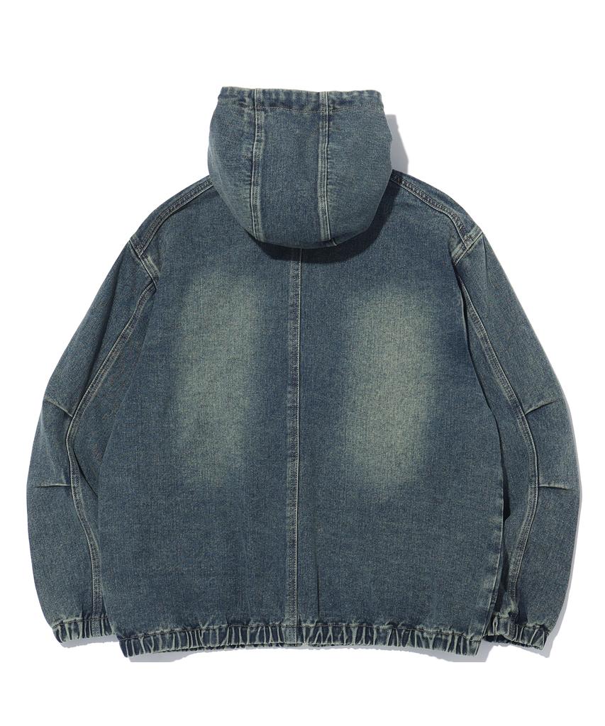 Annoyed Brushed Denim Zip-Up Hoodie Lq1Ju013_Dark Indigo