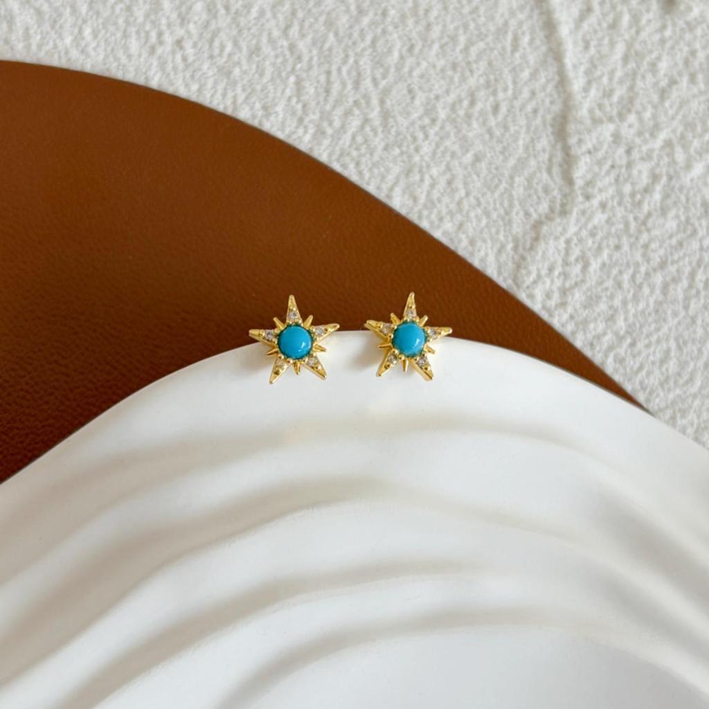 S925 Sterling Silver Star Stud Earrings with Zirconia – Simple, Versatile, and Exquisite Design