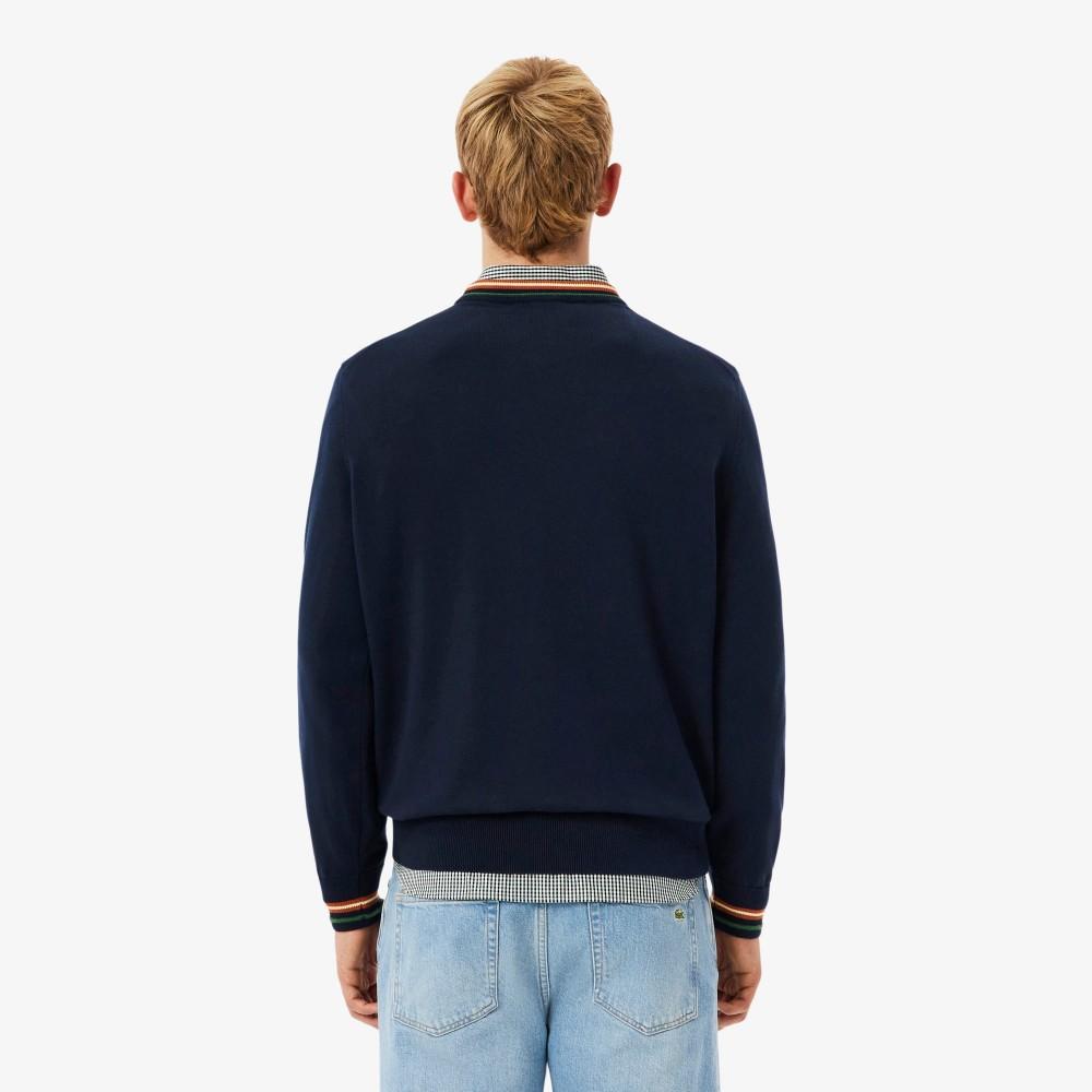 Lacoste Men's Tipping Cotton Crewneck Sweater AH5158-55N6P4