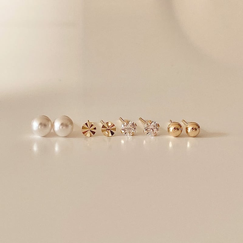 Taupe [Exclusive] 14k Gold Earring Set - 4 Basic Earrings