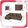 Bella Corner Sofa Bed with Sleeping Function, Corner Sofa, Family Furniture, Brown Velvet