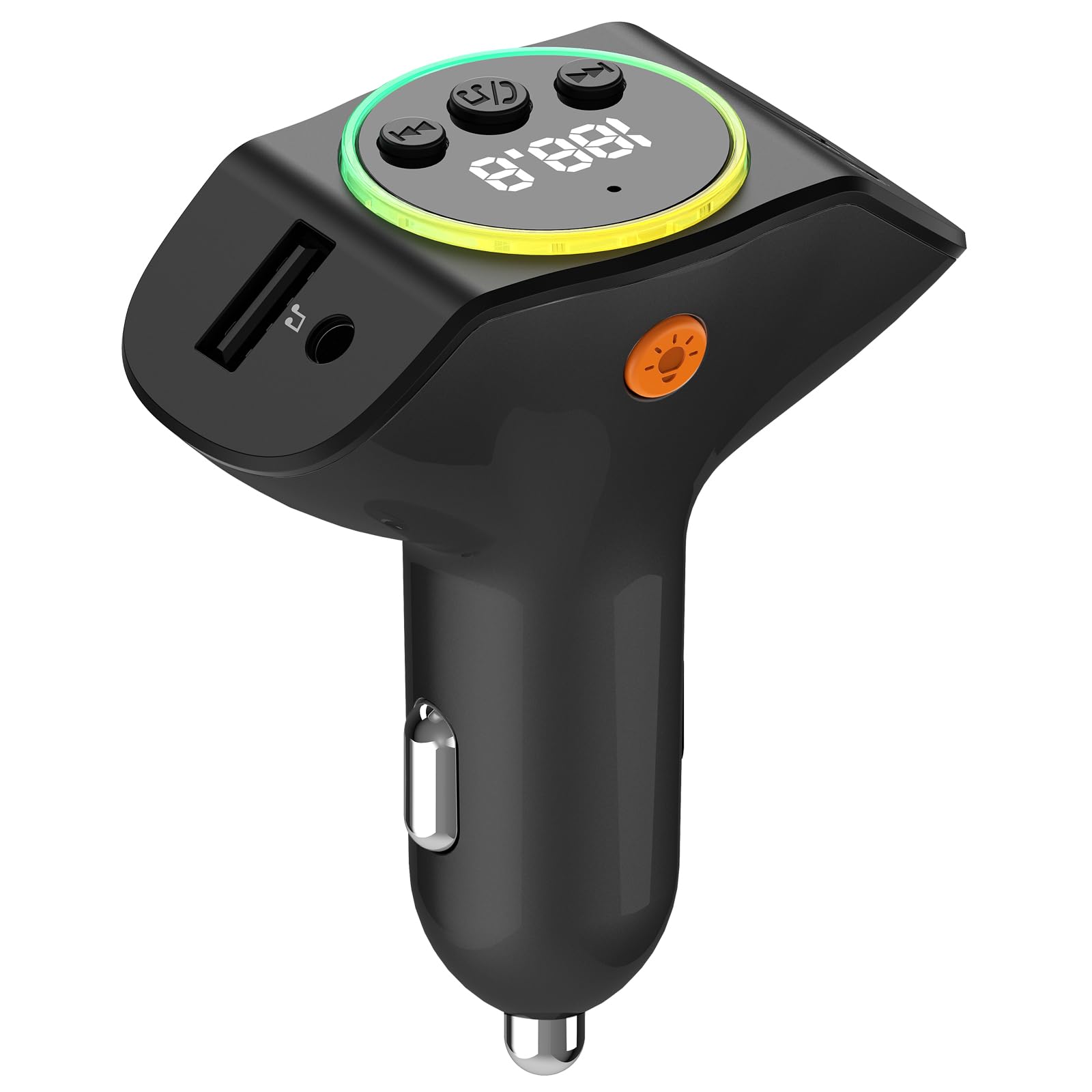 

FM-трансмиттер QISI, Bluetooth 5.3, Макс. 45 Вт, Быстрая зарядка, Автомобильное зарядное устройство, USB-память, чёрный