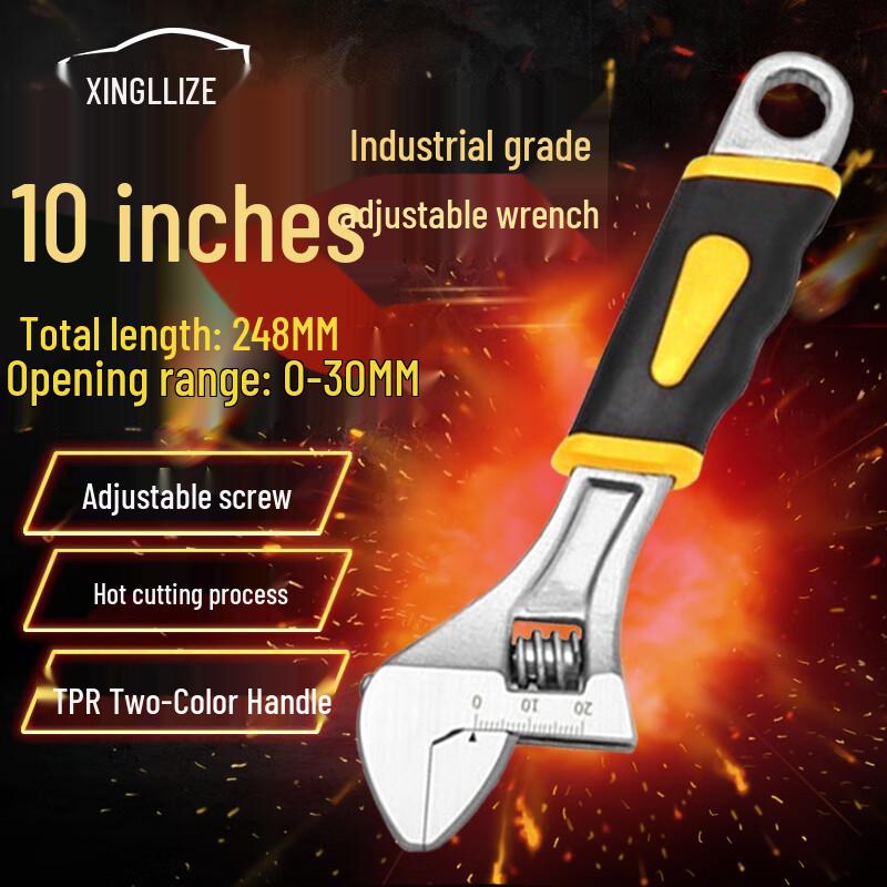 Industrial-Grade 10-inch Adjustable Wrench