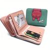 Women's Wallet Short Card Holder Bag Cute Zipper Cartoon Cat Eating Fish Print Student Wallet Coin Purse Girls Wallet