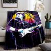 Retro Guitarist Neon Art Blanket for all seasons blanket lunch break throw gift