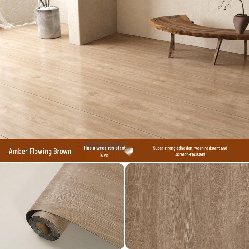 Thickened Waterproof Wood Grain Non-Slip Floor Sticker: Durable, Self-Adhesive Decoration for Living Room