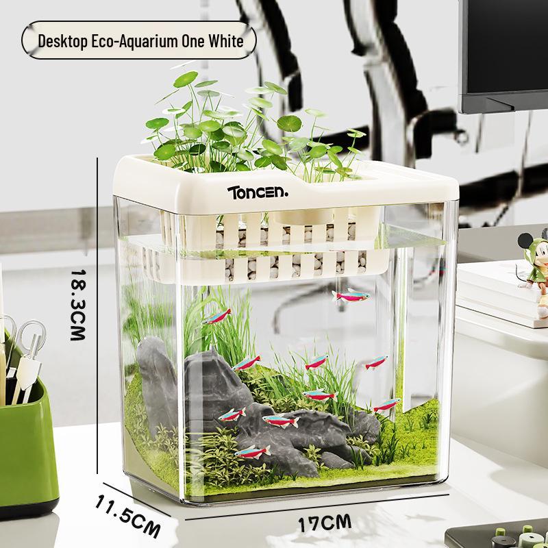 

Eco-Friendly Desktop Small Transparent Fish Tank - Drop-proof Mini Home & Office Aquarium Ornament No Specification