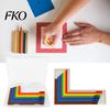 Corner Alignment Tool 7Pcs/Set Paper Crafting Rulers with Storage Case, Color-Coded L-Shaped Pastel Color Size Tabs, Layering Guide