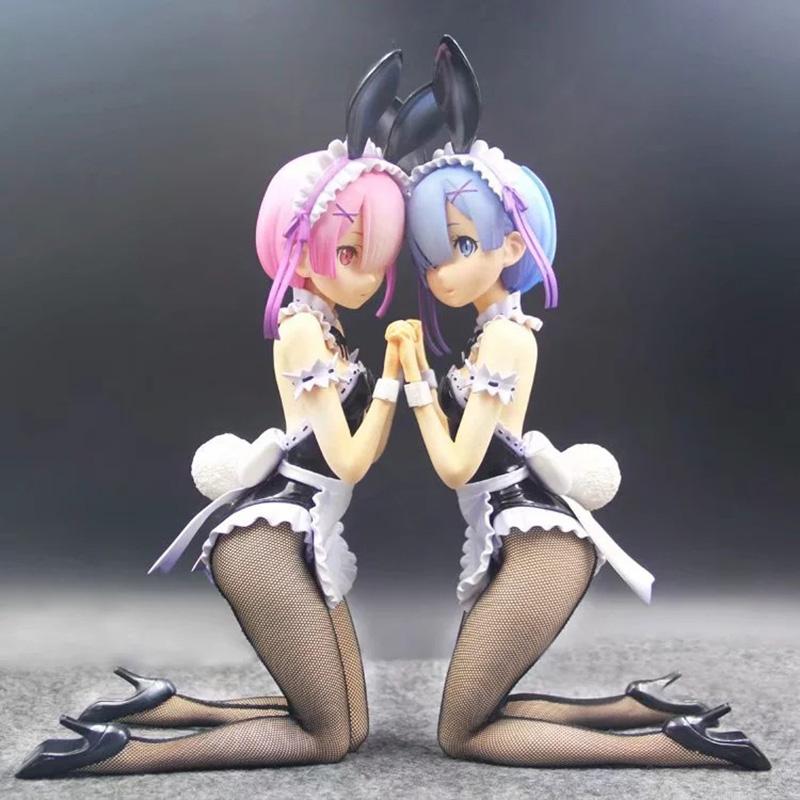 30cm Anime Re: Zero Starting Life In Another World Ram Rem Bunny Ver. 1/4 Toys PVC Action Figure Collection Doll Gift