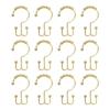 12pc Metal Shower Curtain Rings Metal Shower Curtain Hooks Set For Bathroom Rust Proof Double Rings With Beads Gold Shower Liner