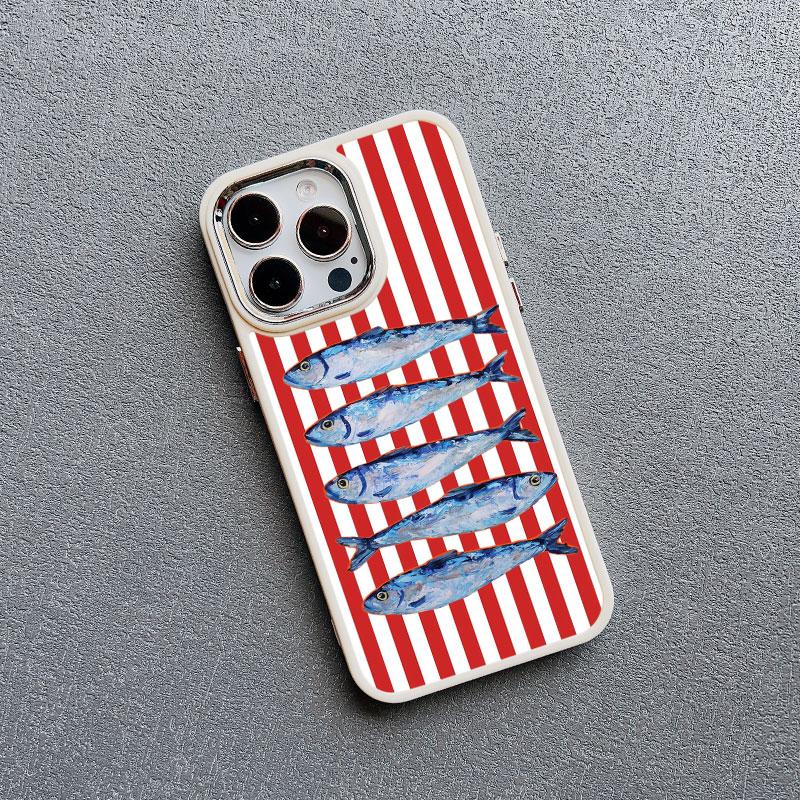 Najnowsze Sardynki Kolor Wzór Rybny Silikonowe Etui Na Telefon Dla iPhone 15 14 Pro Max Plus 16 13 12 11 Pro Max XR XS X SE2 Pokrowce