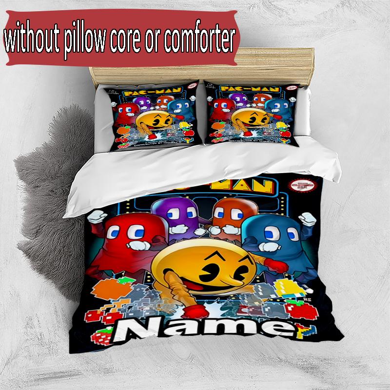 3pcs Duvet Cover Set (1*Duvet Cover + 2*Pillowcase, Without Core), Custom Name PAC Pattern Bedding Set, Home Bedroom Decor Gift