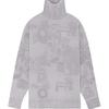 WE11DONE FW21 Logo Graffiti High Neck Knit Wool Cashmere Sweater Unisex Sweater Gray WD-KT3-21-613-U-GY