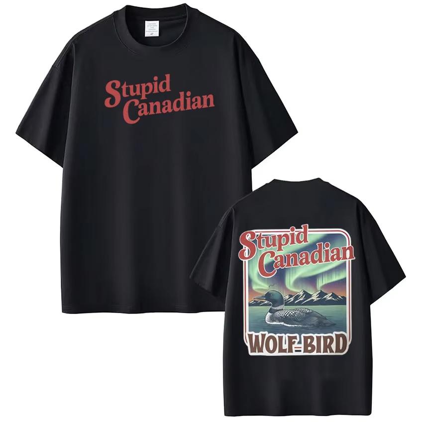 

Stupid Canadian Wolf Bird Heated Rivalry Funny Meme Tshirt Man Woman Harajuku Short Sleeve Casual TShirt Ins Y2k L