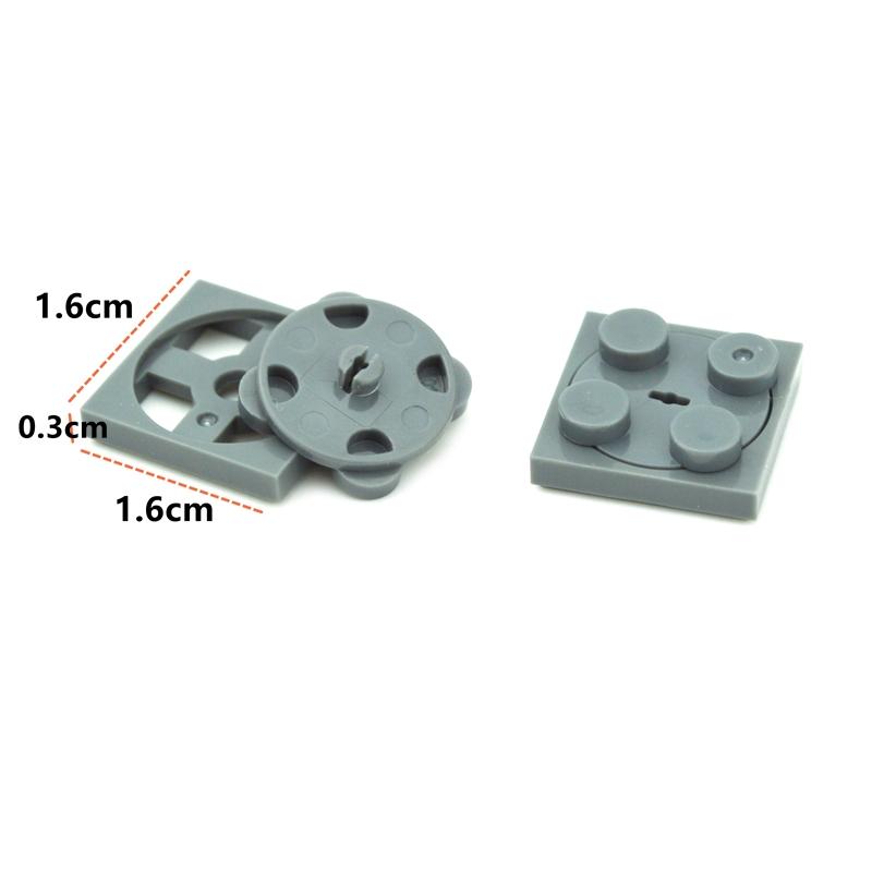 100Pcs MOC 2x2 Turntable Plates Building Block 3680 3679 Base with Top Compatible Assembles Classic Particles Educational Toys