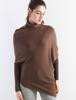 Korean Irregular Wool Patchwork Batwing Sleeve Sweater - Women's Autumn/Winter Loose Knitwear