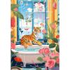 Funny Monkey Reading Newspaper OnToilet Canvas Print Black Cat Animal Bathroom Wall Art Poster for Modern Living Room Home Decor