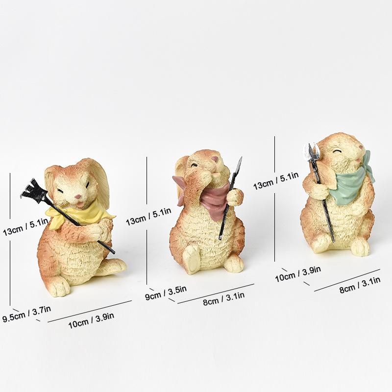 

Easter Three Bunnies Set Resin Crafts Home Decorations Outdoor Ornaments