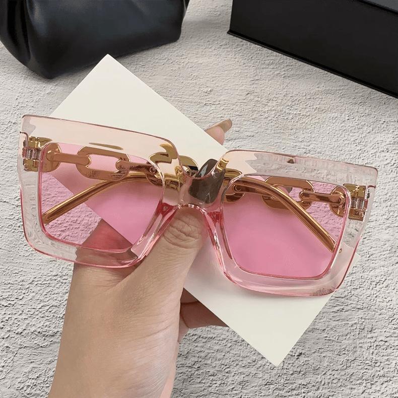 Large Frame Chain Sunglasses Women's New Square Fashion Trend Glasses