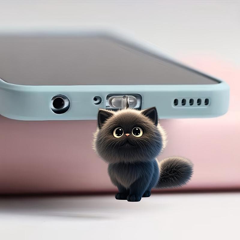 1Pc 2D Cute Cat Dog Shamrock Mobile Phone Dust Plug Pendant Anti-Dust Type-C Charging Port Plug Hanging Decor