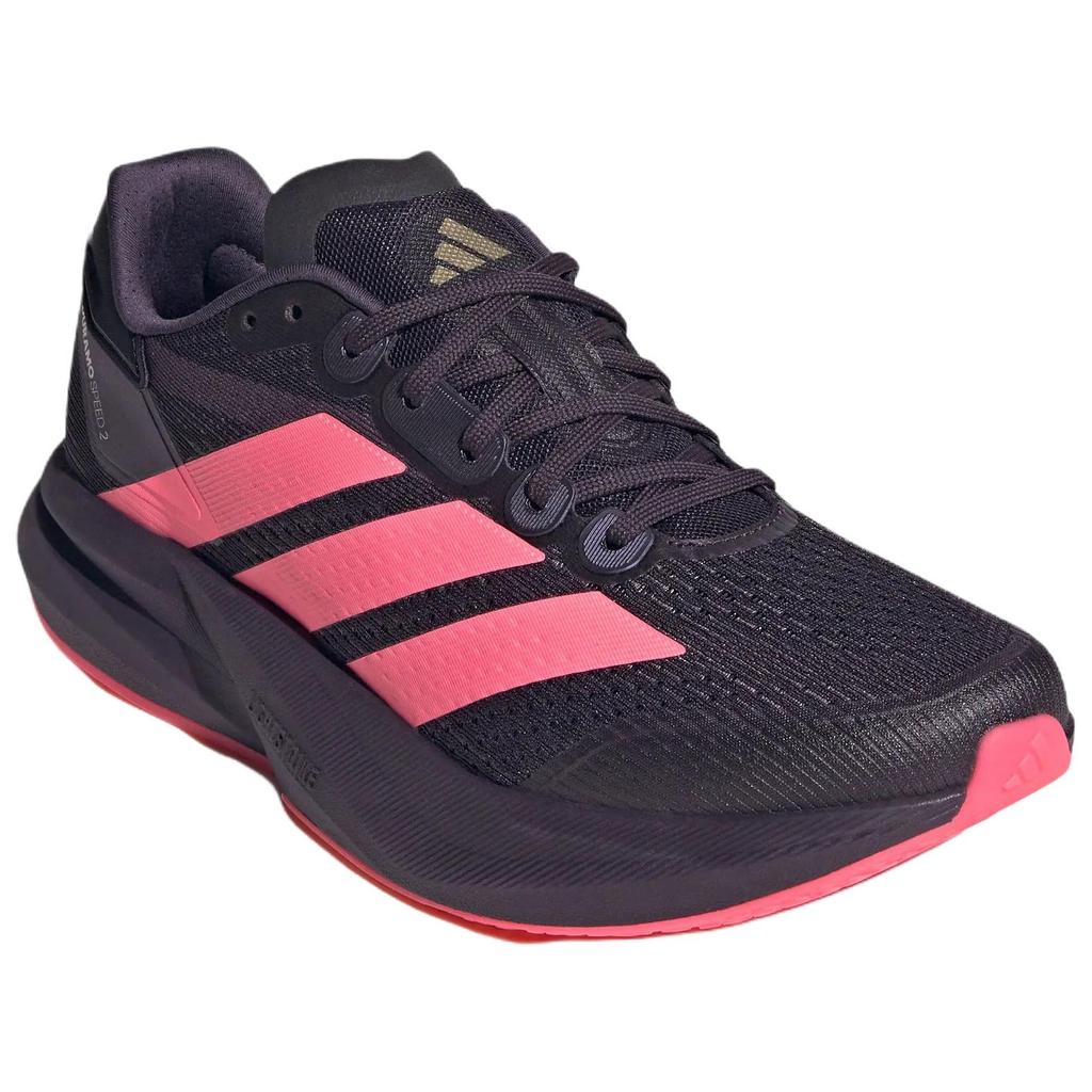 Men's Sneakers Adidas Duramo Speed 2 Running Shoes Unisex Low Top Aurora Black/Acid Red