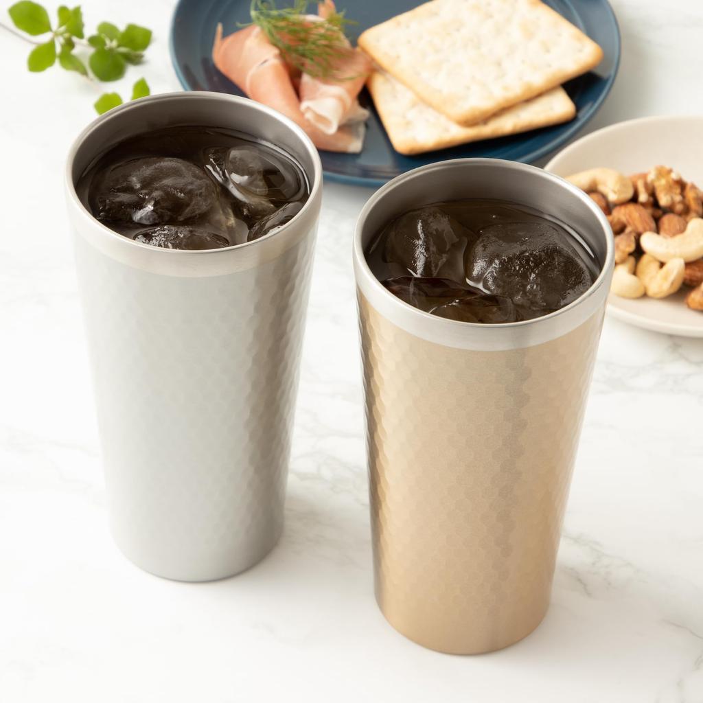 Maebata Luxe Pair Thermo Gold 64154 Tumblers, & Silver, 400ml,