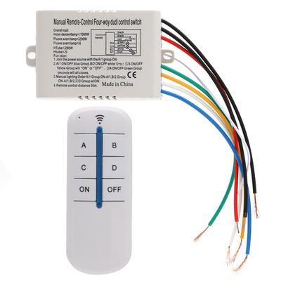 Interruttore a Pannello Wireless a 4 Vie per Ricevitore Luce Smart Interruttore Luce Remoto per Luci a Soffitto LED Lampade Lampade Fluorescenti
