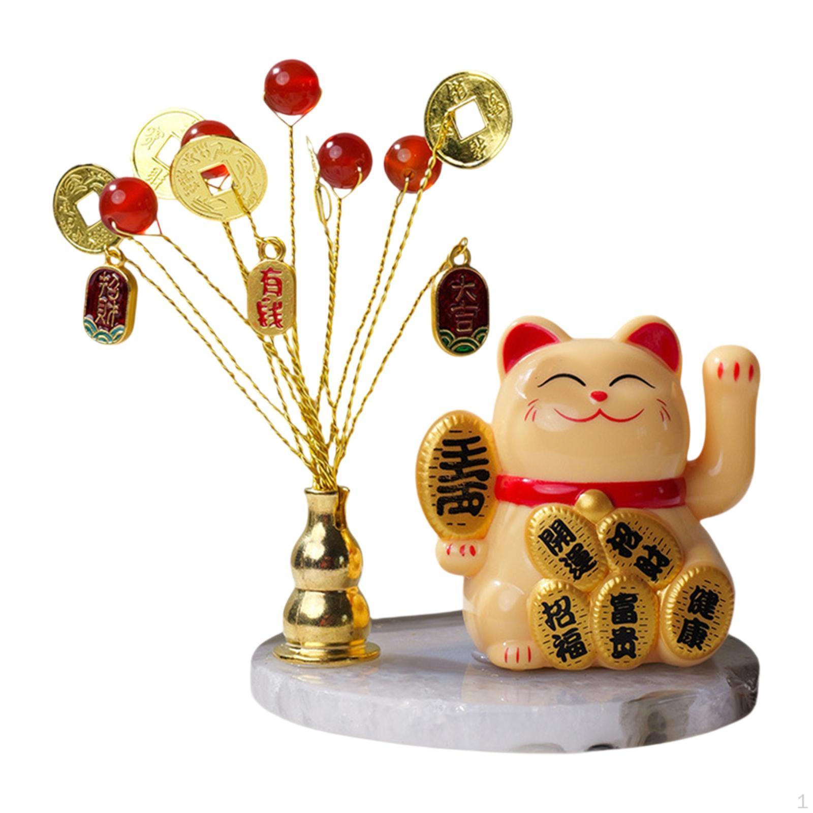 Счастливая Кошка Статуэтка Животного Фигурка Предмет Бытовой Чистоты Нишевая Скульптура Фэн-шуй Украшение