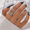Stainless Steel Metal Hollow Square Open Rings For Women Vintage Gold Color Geometric Waterproof Chunky Ring Jewelry