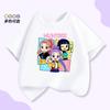 Summer Children's 100% Cotton Short-sleeved Kpop Demon Hunters Hunting Girl Group Mirazoyuriumi Cartoon Print T-shirt
