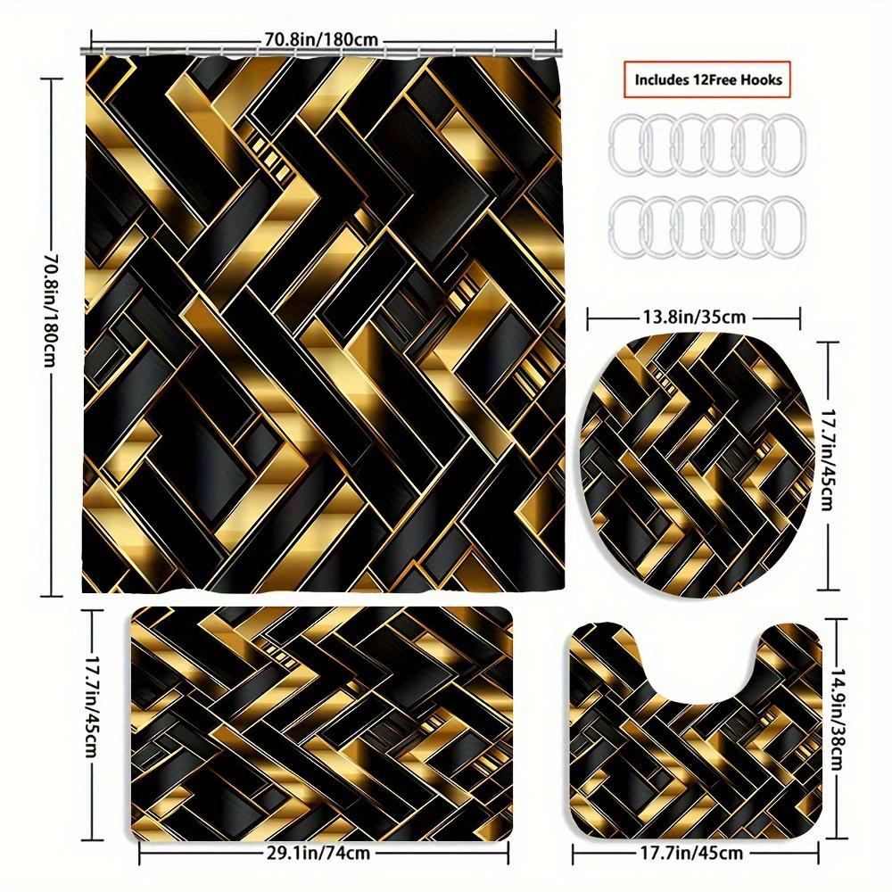 Ensemble de salle de bain récif corallien sous-marin enchanteur - Rideau de douche imperméable, Housse de couvercle de toilette, Tapis de bain et Tapis contour