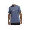 adidas Umbrella Print Round Neck Pullover Short Sleeve T-Shirt Men T-Shirts Gray Blue GE4518