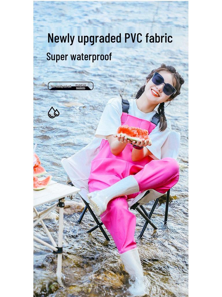 Women's Waterproof Wading Pants and Shoes - One-Piece Gold Suit, Small