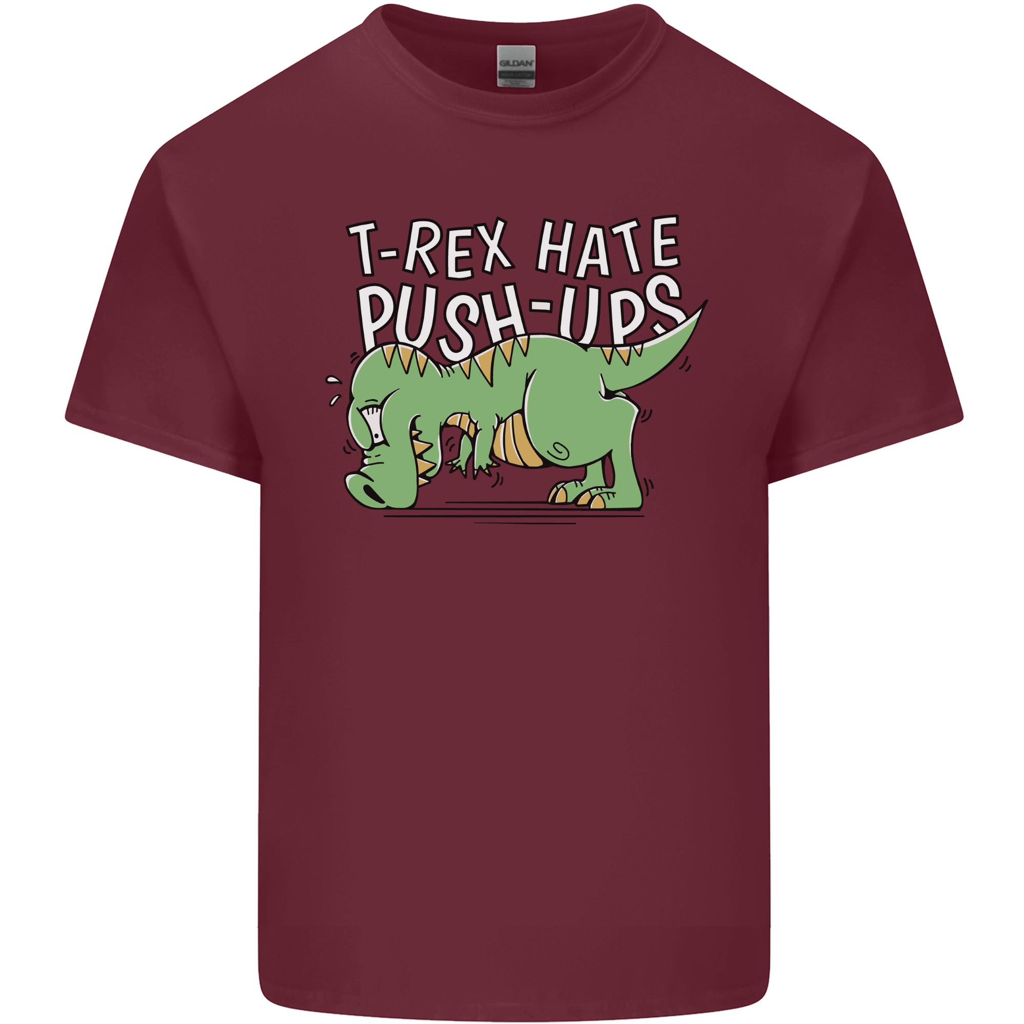TRex Hates Pushups Dinosaur Funny Unisexs Light Cotton TShirt S