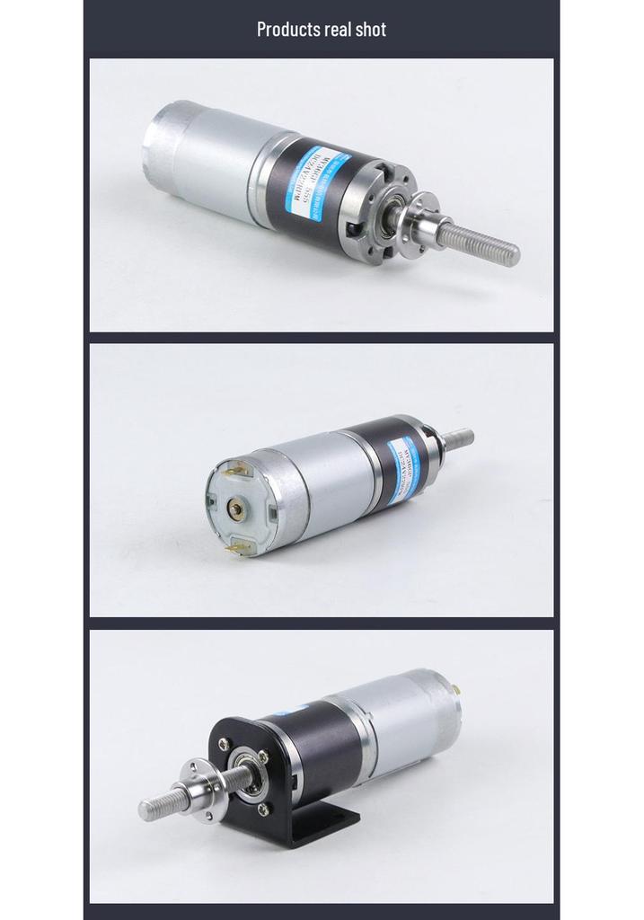 Mini Motore Elettrico CC con Riduttore Planetario 36GP555, Albero Filettato M8, 12V