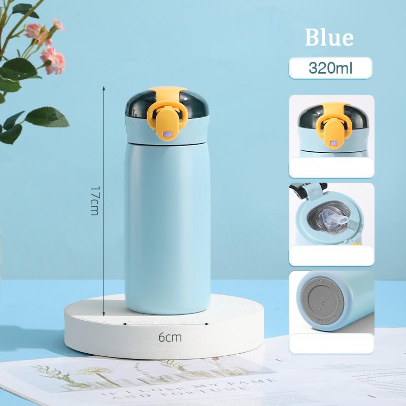 Dětská termoláhev z nerezové oceli 320/460ML Přenosný dětský hrnek se slámou studená a horká termoska na studenskou vodu