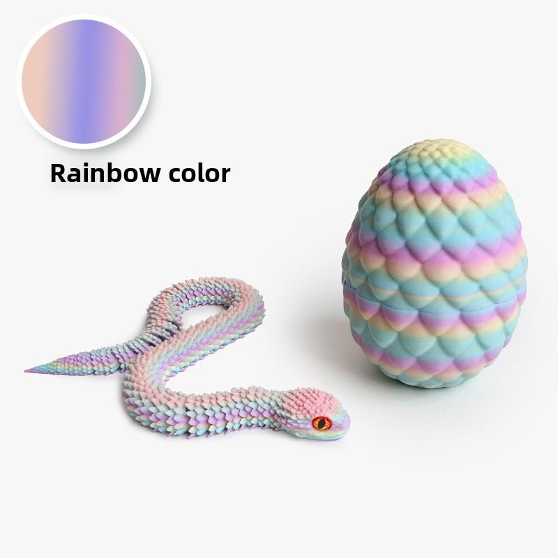Printed Snake Egg, Python Egg, Viper Snake Set with Movable Joints and Luminous Night Light Decorative Toy Handicraft.