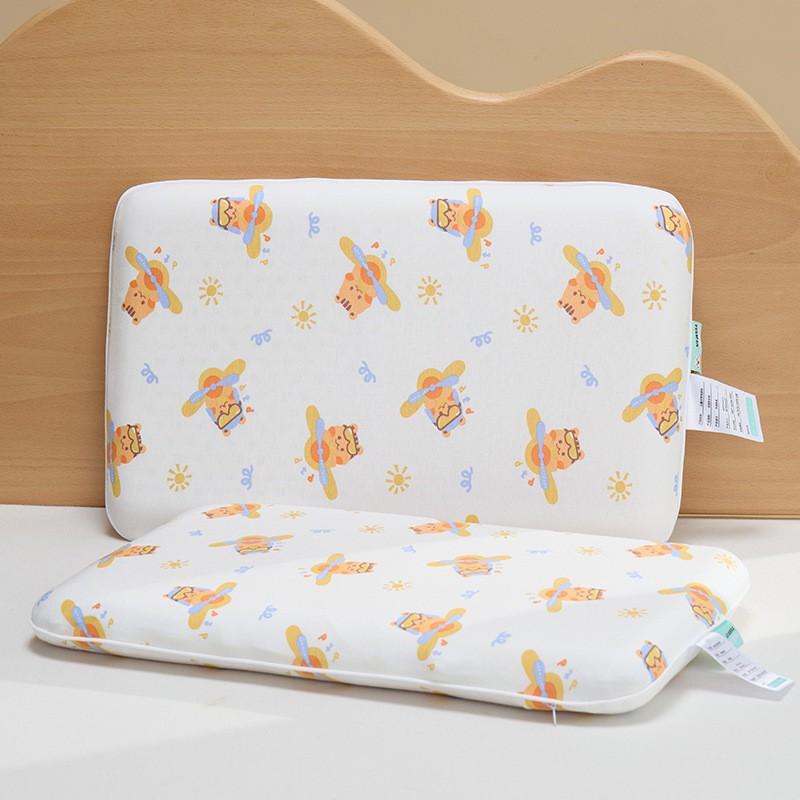 Natural Latex Pillow Kids Infants - A-Class Cotton Cover Hypoallergenic 5-10cm Height All-Season Use