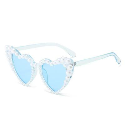 Occhiali da Sole a Forma di Cuore con Perle per Donna - Occhiali di Alta Gamma per Feste Estive