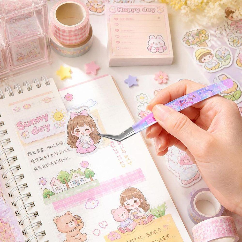 Anti-static Curved Stickers Tweezers High Precision Eyelash Curler Miniature Scene Stickers