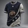 Men's Casual Fit Crewneck Short Sleeve T-Shirt with Rugby Graphic Print