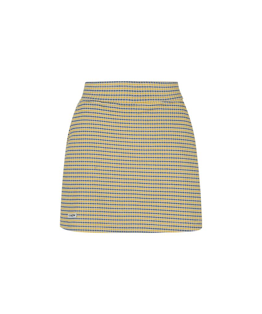 KANDINI Yellow (Blue) Jacquard Mini Skirt
