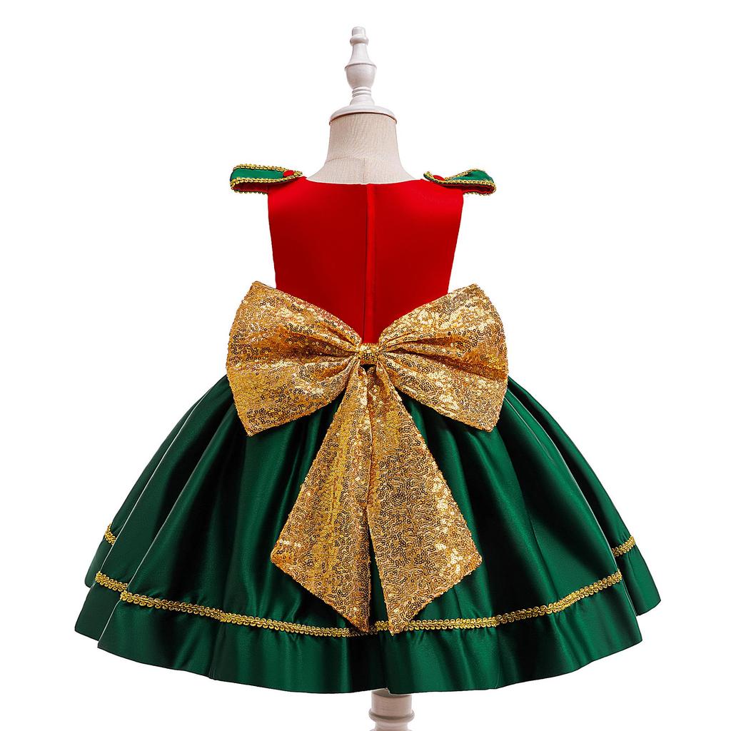 Pailletten Prinzessinnenkleid für Mädchen - Weihnachtsfeier & Feiertags-Aufführungsoutfit