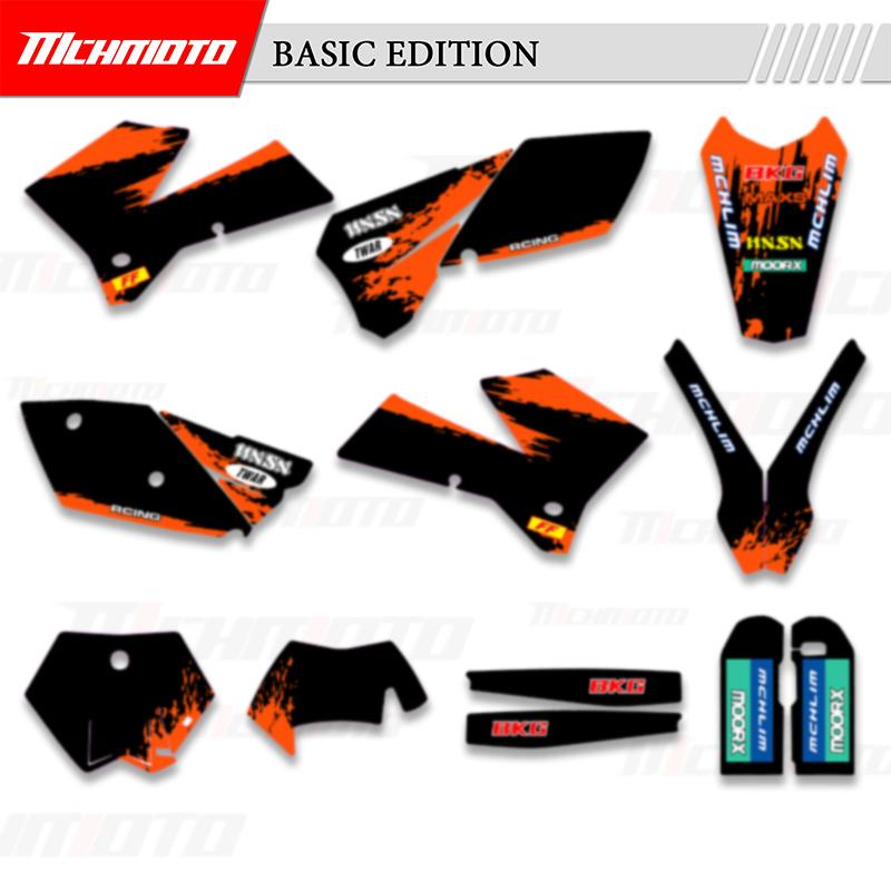 MCHMFG For KTM EXC SXF 2005 2006 2007 125 200 250 300 350 400 450 Graphics Decals Sticker Kit Motorcycle Background ize Without Number